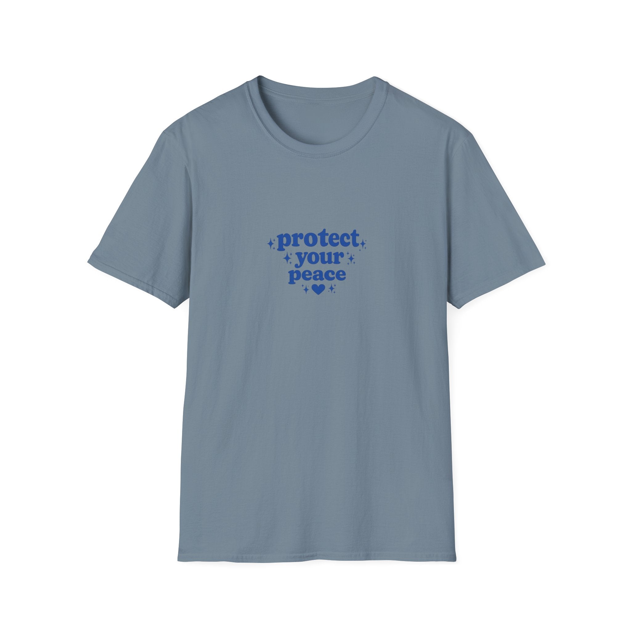 Protect Your Peace T-Shirt — Minimal Blue Self-Care Tee