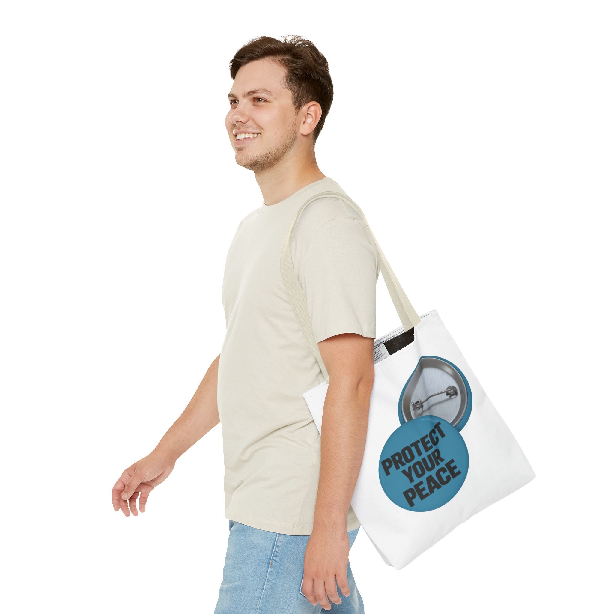Protect Your Peace Tote Bag - Inspirational Everyday Canvas Shopper