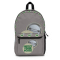 Protect Your Peace Button Pattern Backpack — Neutral Gray Daypack for School & Travel