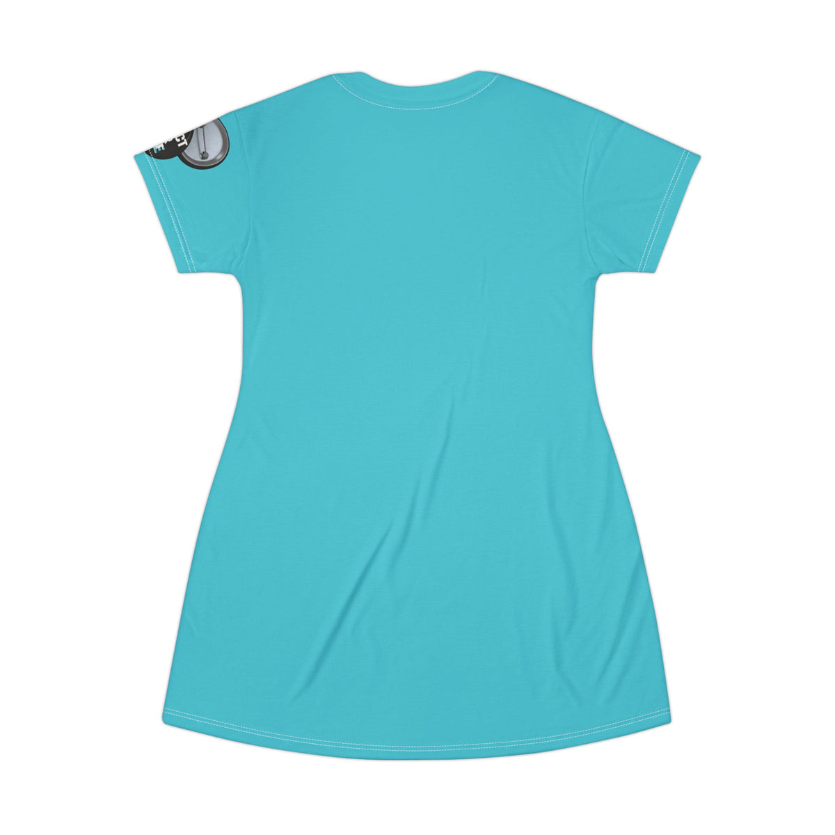 Turquoise T-Shirt Dress graphic design I have a sound mind and sleave graphic protect your peace.