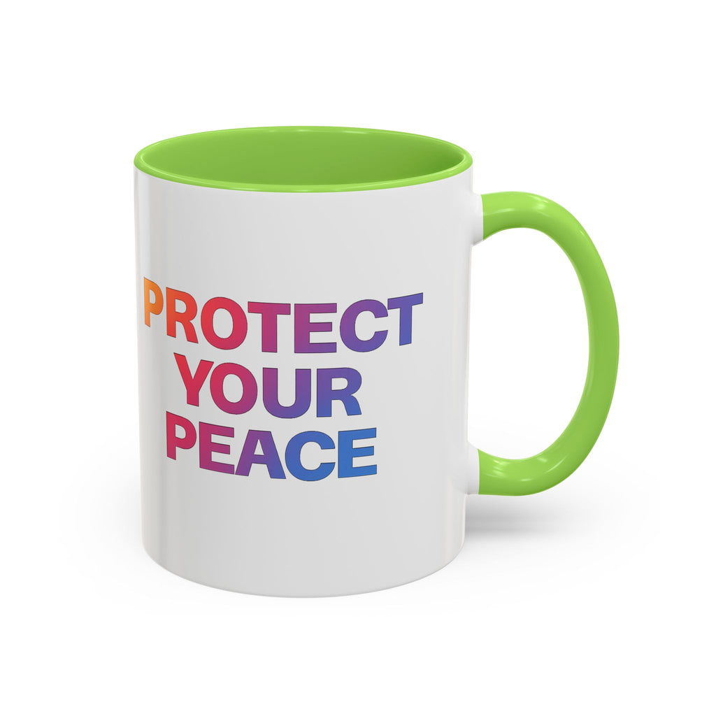 Protect Your Peace Colorful Mug — Inspirational Coffee Cup (11oz/15oz)