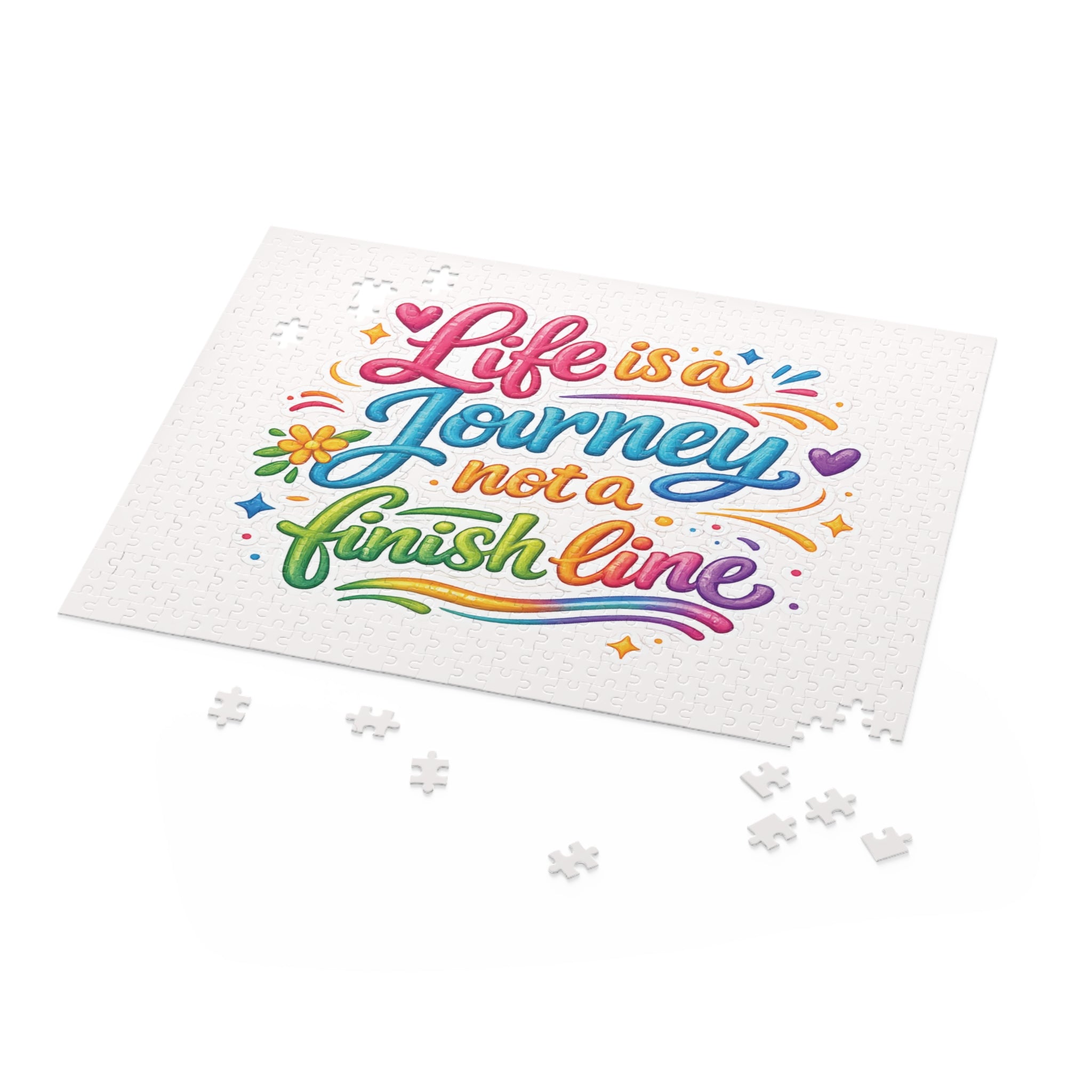 Inspirational Rainbow Puzzle - "Life is a Journey Not a Finish Line" (120/252/500 pcs)