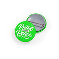 Protect Your Peace Round Pin — Motivational Green Button Badge