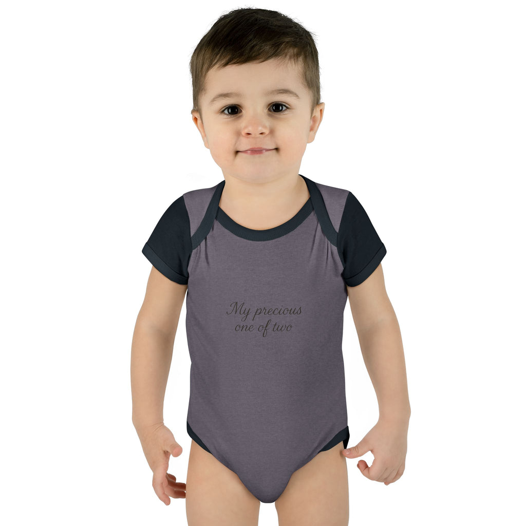 Infant Bodysuit "My Precious One of Two" – Twin Baby Announcement Onesie