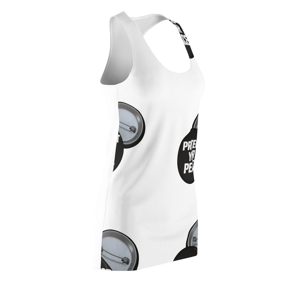 Racerback Dress — "Protect Your Peace" Graphic AOP Women's Dress