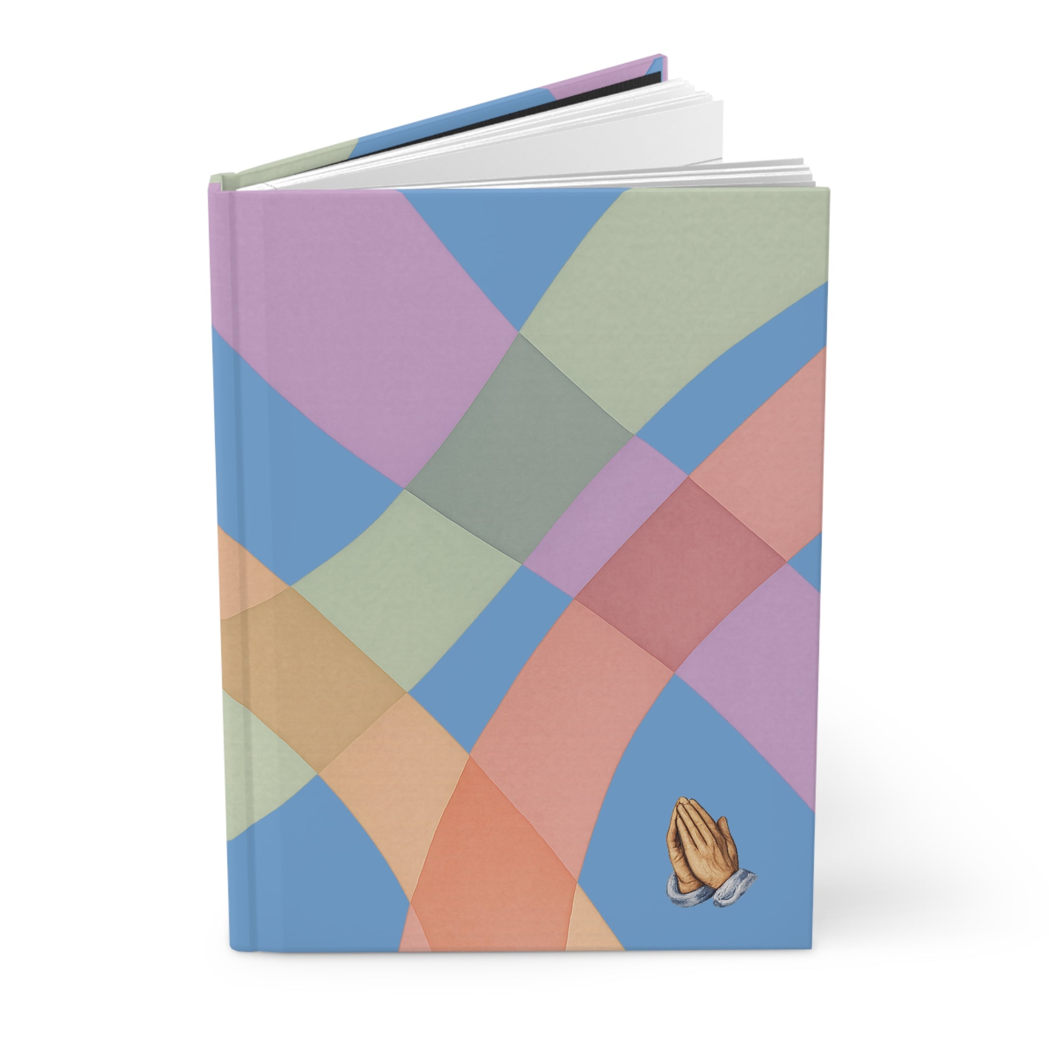 Praying Hands Hardcover Journal — Pastel Geometric Devotional Notebook