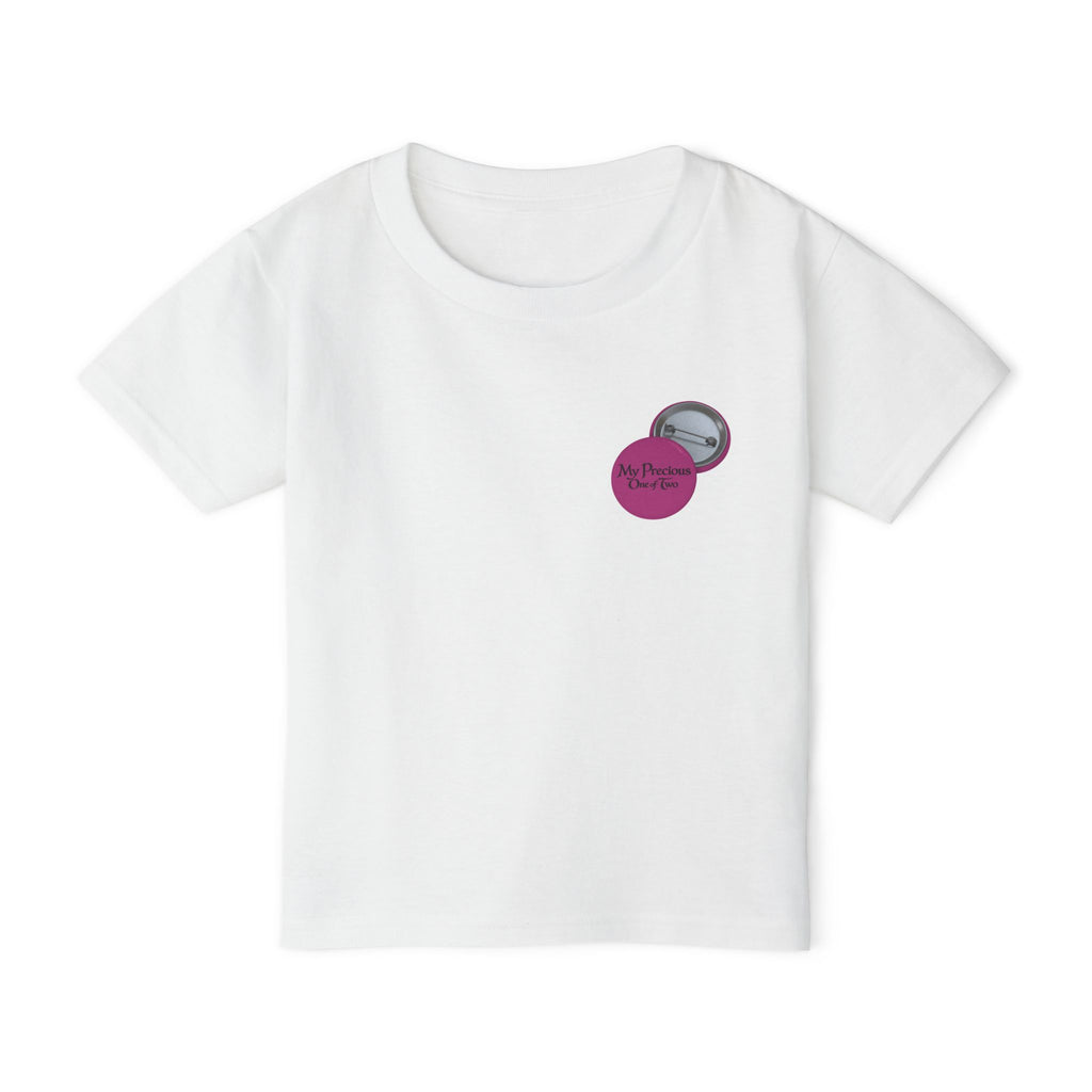 Toddler T-Shirt — "My Precious One of Four  Pink Button Graphic design