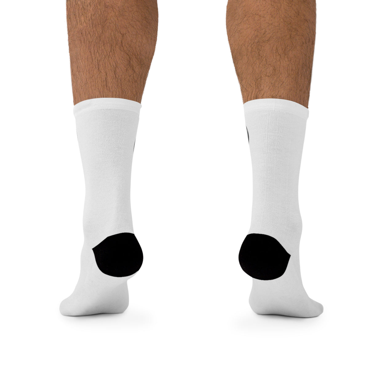 Custom Printed Recycled Poly Socks graphic design protect your peace.