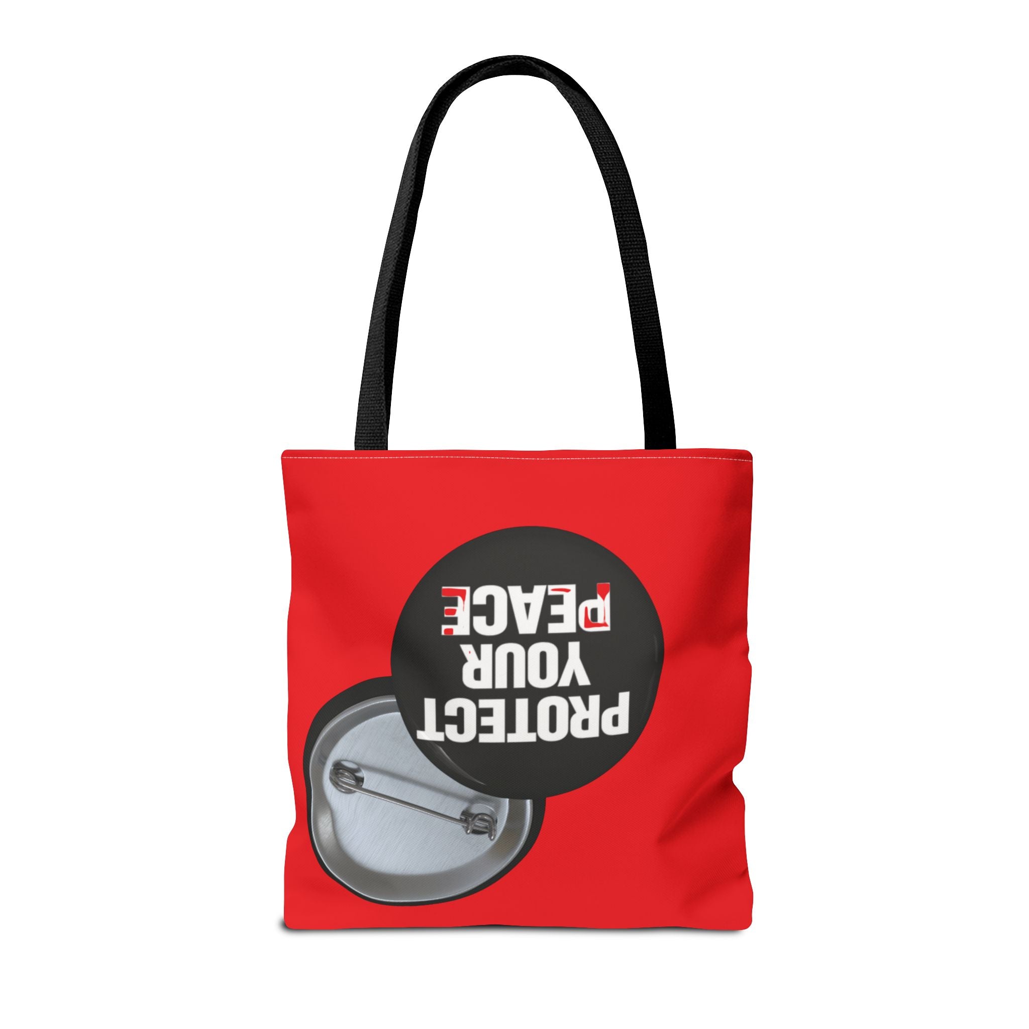 Tote Bag — "Protect Your Peace" Button Design All-Over Print Tote