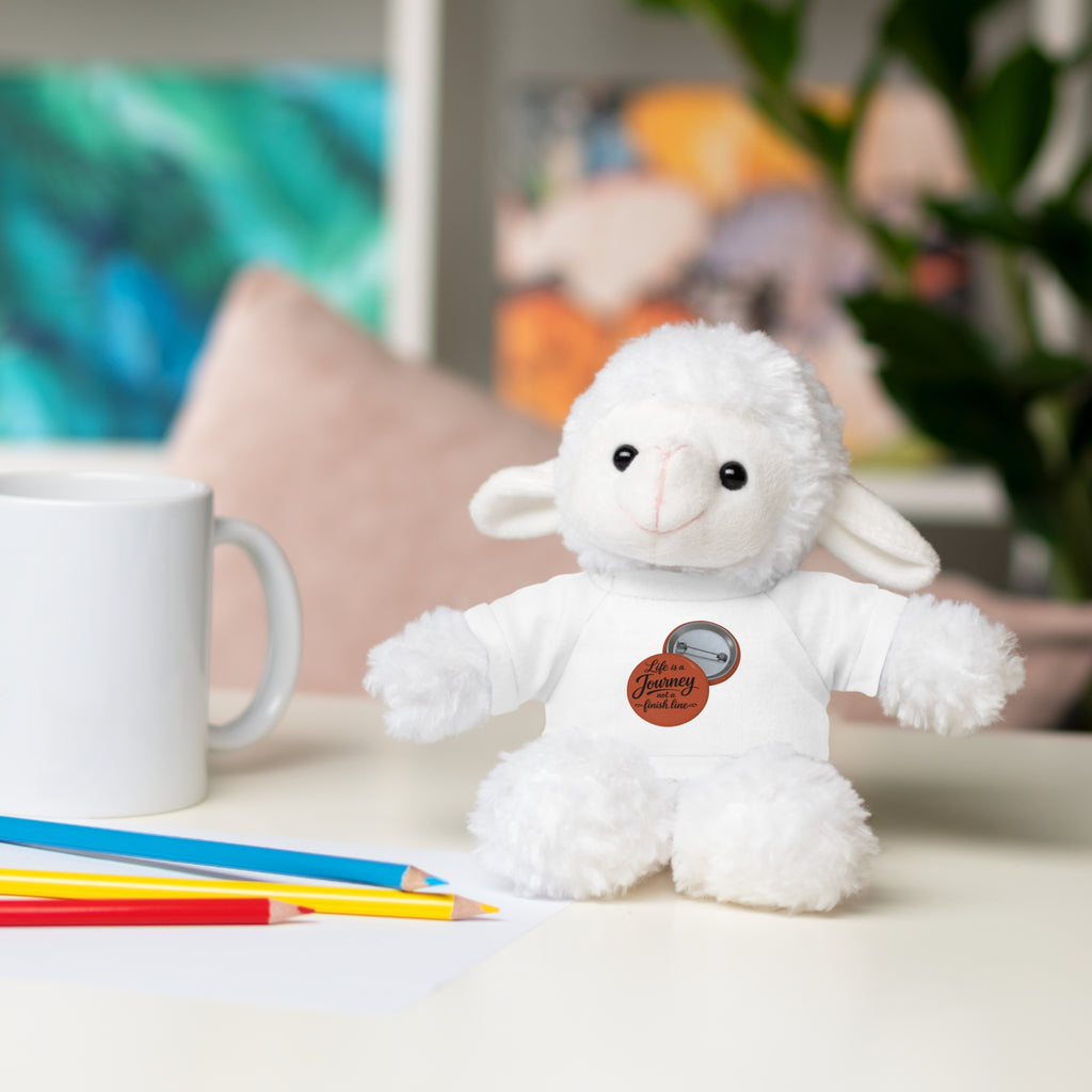 Life is a journey not a finish line. Plush Teddy Bear with Printed Tee — Cute Personalized Gift for Kids & Couples