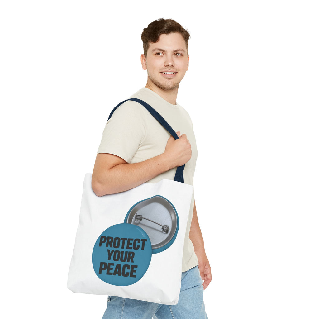 Protect Your Peace Tote Bag - Inspirational Everyday Canvas Shopper