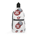 Protect Your Peace Sling Bag – White Repeating Badge Design