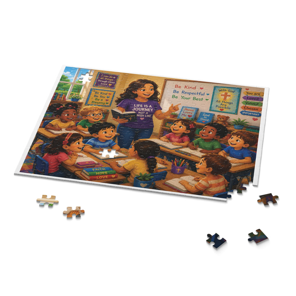 Classroom Faith Puzzle — 'Life Is a Journey' Teacher & Kids Christian Jigsaw (120/252/500 pcs)