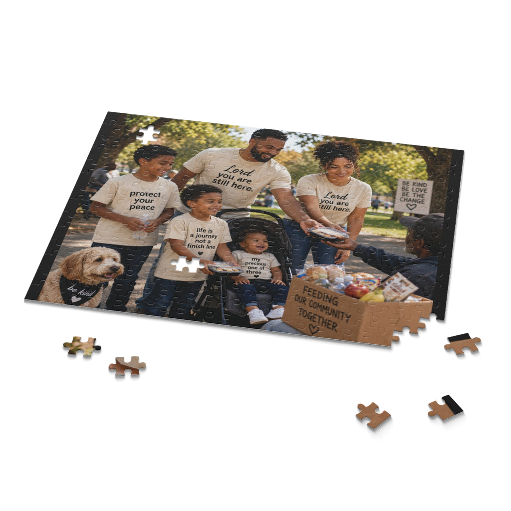 Family Volunteer Puzzle — "Feeding Our Community Together" 500-Piece Jigsaw