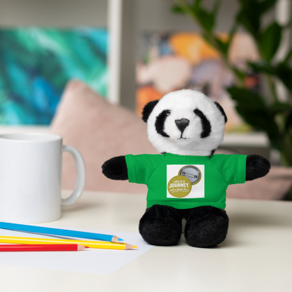 Cute Brown Teddy Bear with 'Life Is a Journey not a finish line.' Tee — Plush Gift for Kids & Travelers