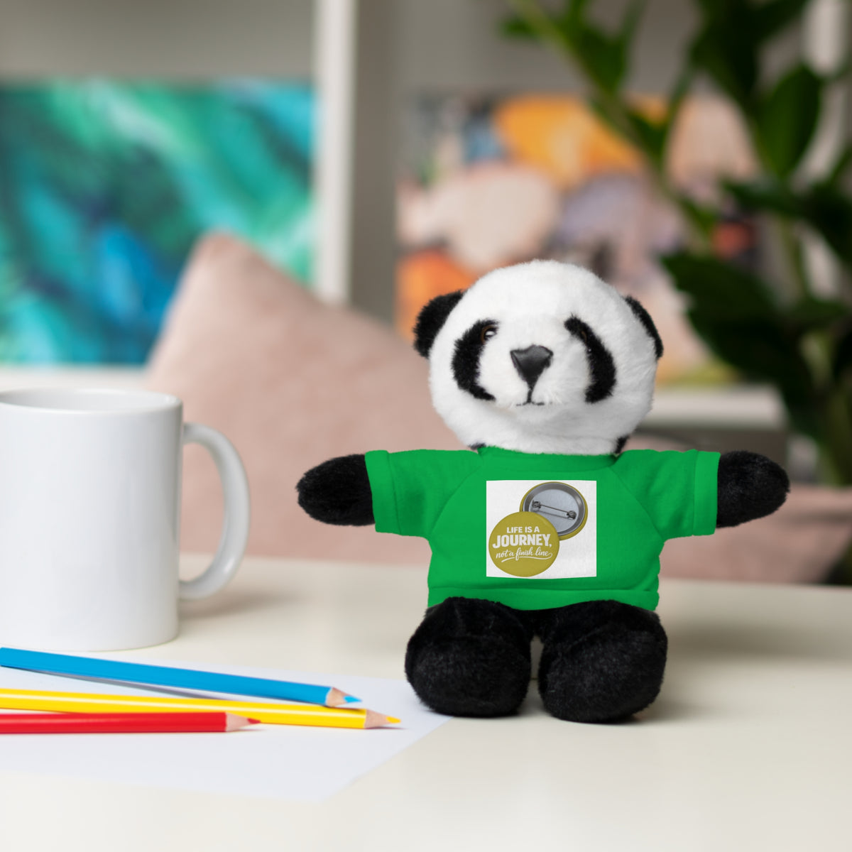 Cute Brown Teddy Bear with 'Life Is a Journey not a finish line.' Tee — Plush Gift for Kids & Travelers