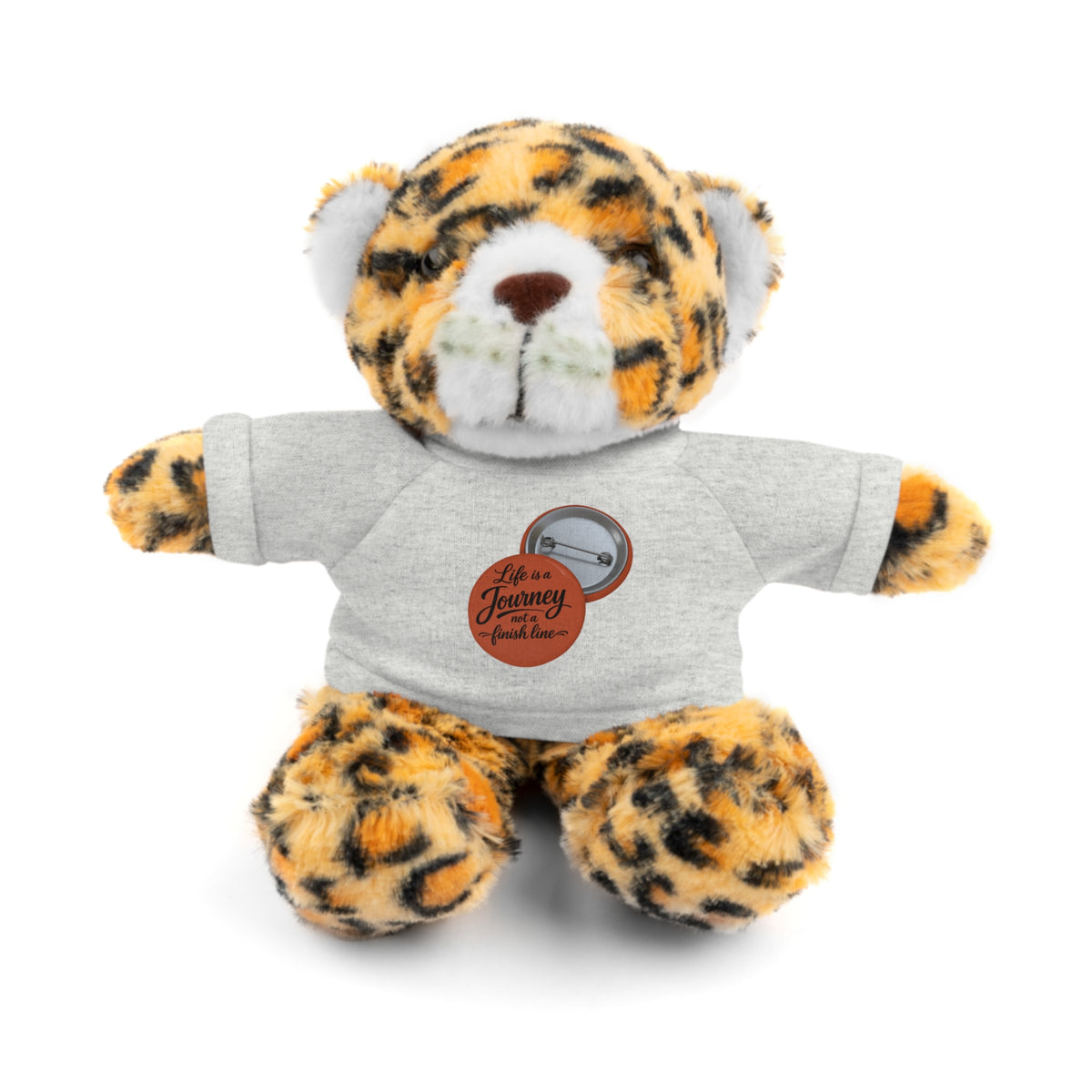 Life is a journey not a finish line. Plush Teddy Bear with Printed Tee — Cute Personalized Gift for Kids & Couples