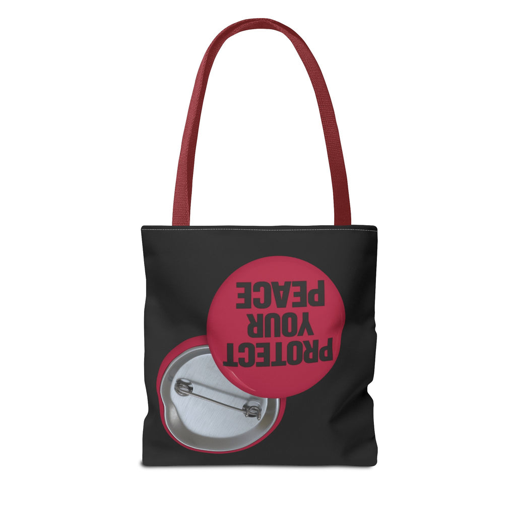 Protect Your Peace Button Graphic Tote Bag