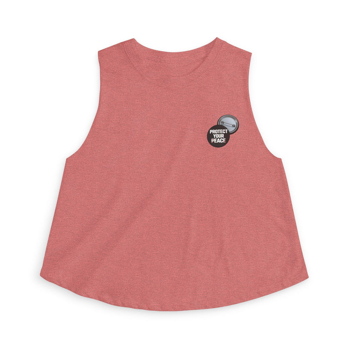 Women's Crop Top — 'Protect Your Peace' Minimal Pocket Graphic Tank