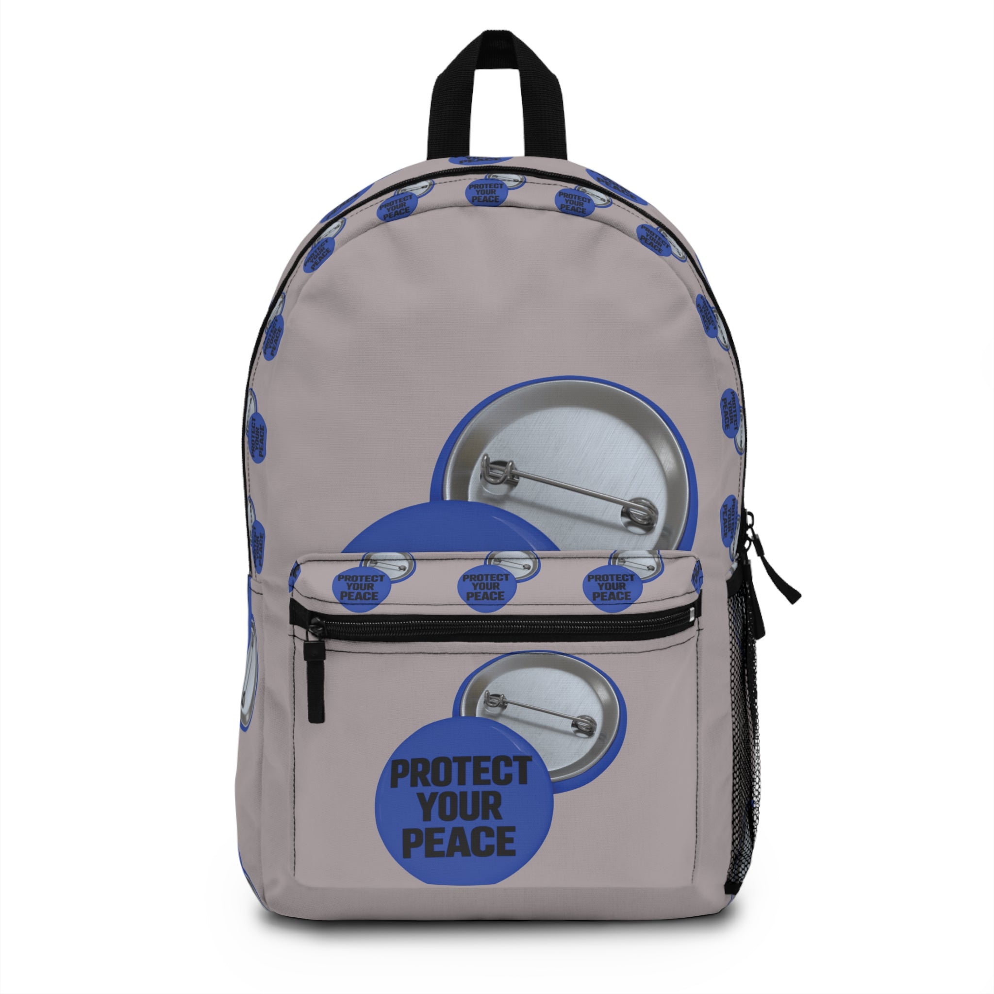 Backpack — 'Protect Your Peace' Button Print Backpack