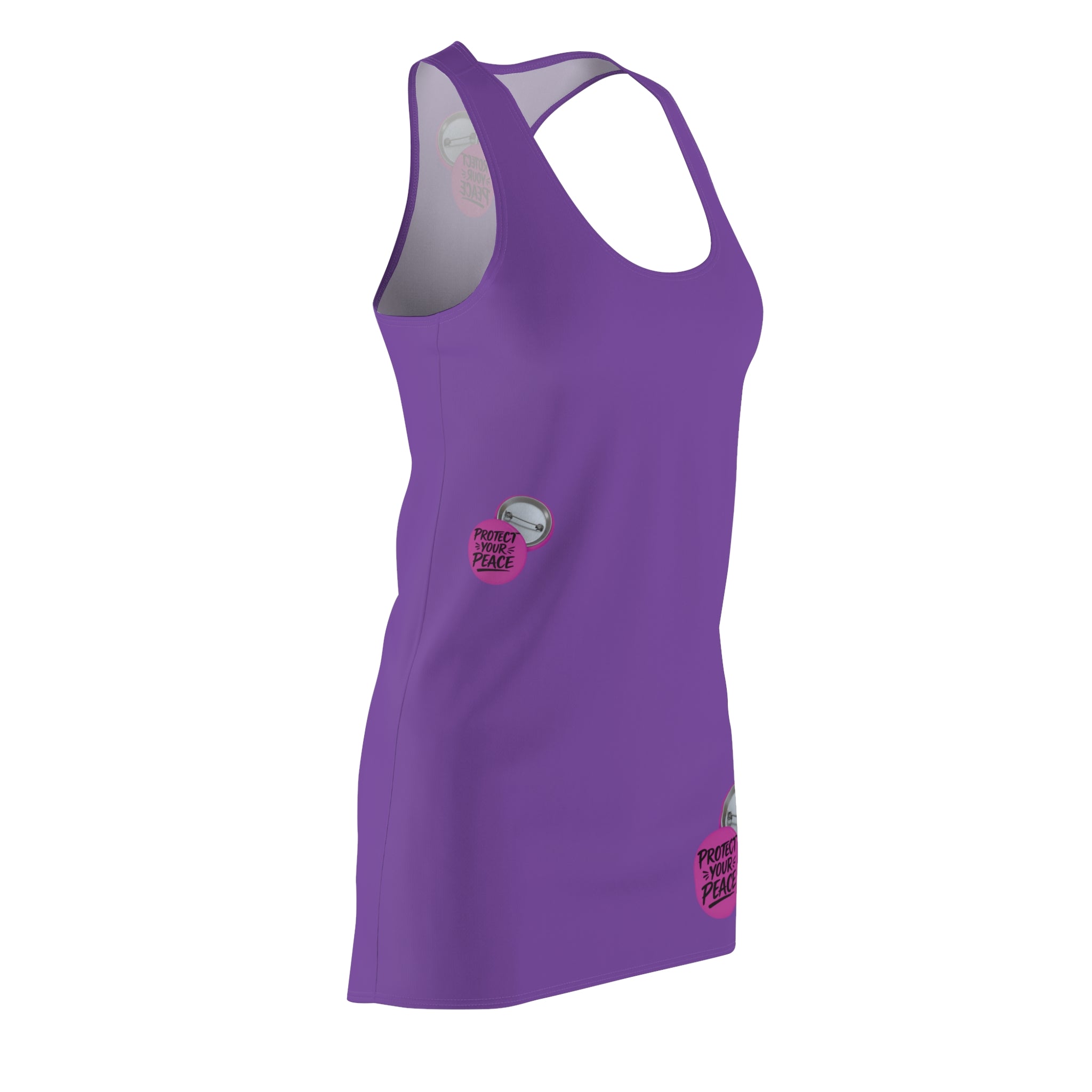 Racerback Dress — Purple "Protect Your Peace" Graphic