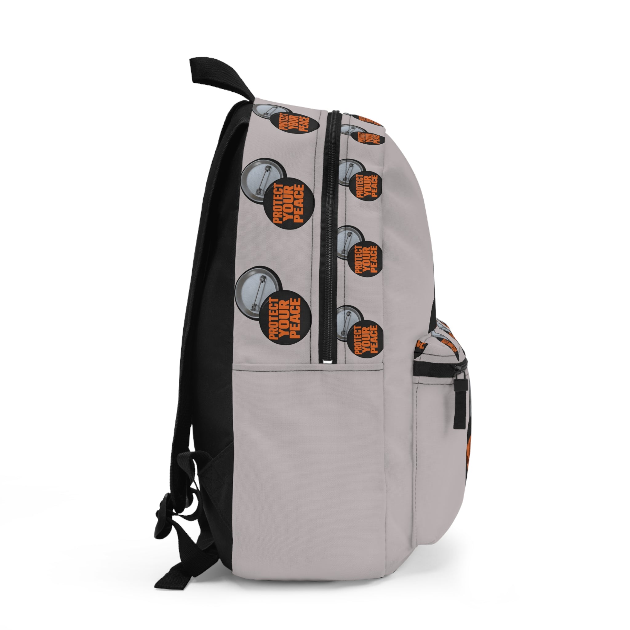 Protect Your Peace Button Pattern Backpack — Inspirational Statement Bag