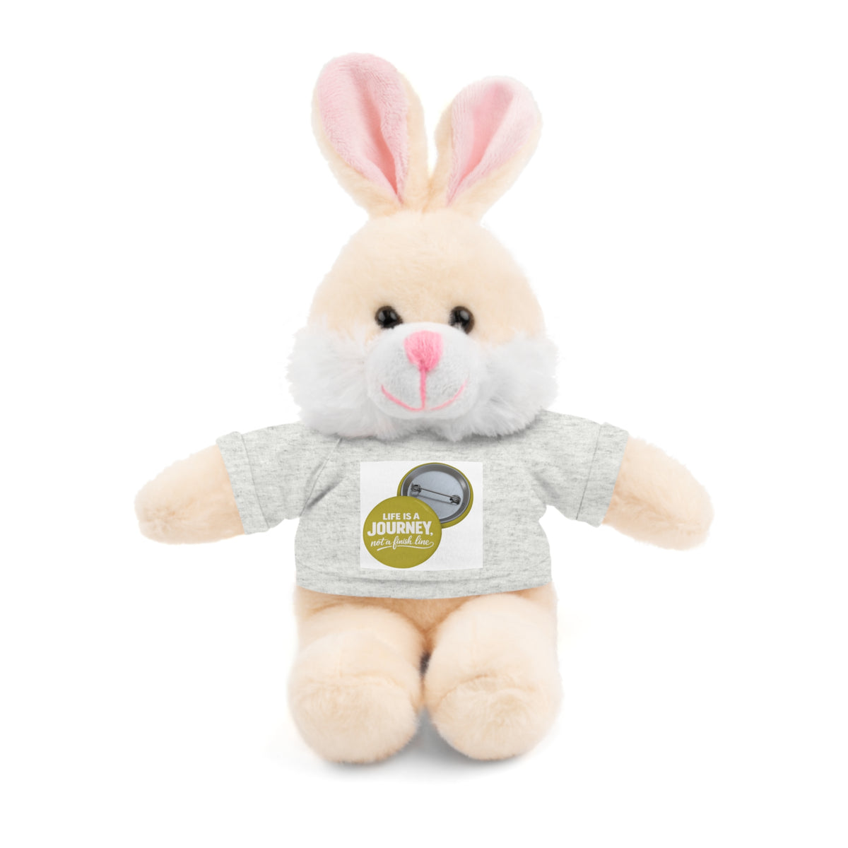Cute Brown Teddy Bear with 'Life Is a Journey not a finish line.' Tee — Plush Gift for Kids & Travelers