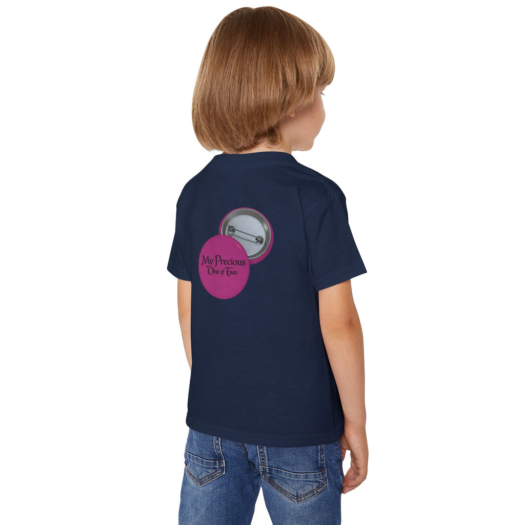 Toddler T-Shirt — "My Precious One of Four  Pink Button Graphic design