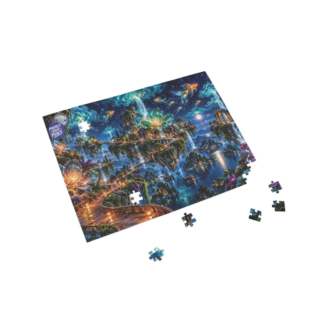 Floating Island Fantasy Puzzle — Mystical Nightscape Jigsaw (96/252/500/1000 pcs)