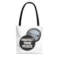 Tote — "Protect Your Peace" Button Design Cotton Tote Bag