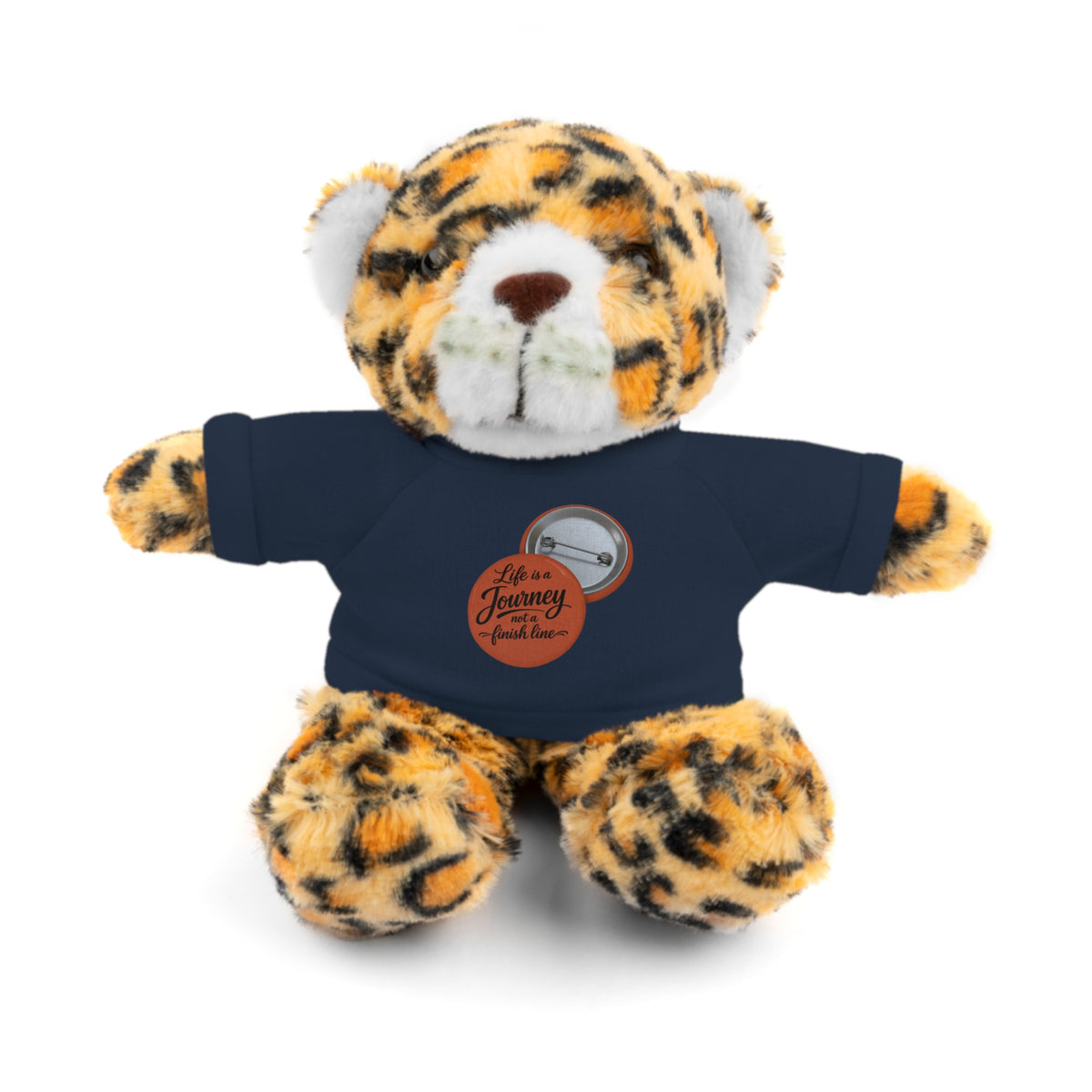 Life is a journey not a finish line. Plush Teddy Bear with Printed Tee — Cute Personalized Gift for Kids & Couples