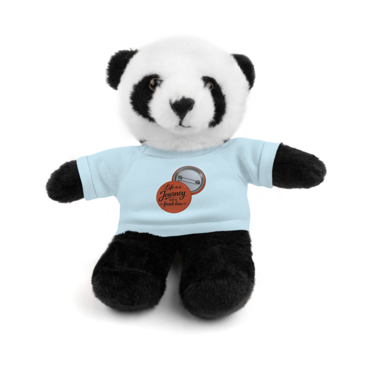 Life is a journey not a finish line. Plush Teddy Bear with Printed Tee — Cute Personalized Gift for Kids & Couples