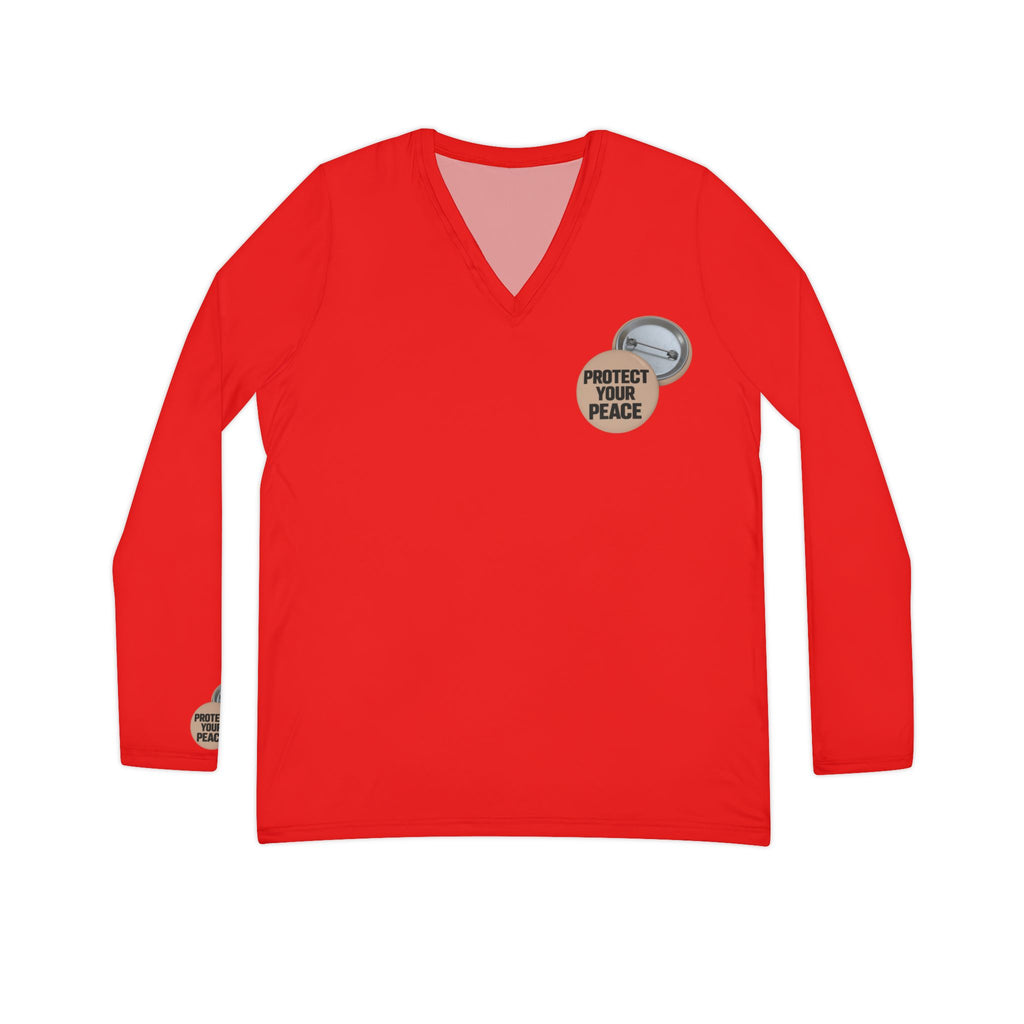 Protect Your Peace Women's Long Sleeve V-Neck Shirt