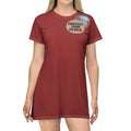 Protect Your Peace T‑Shirt Dress — Motivational Button Graphic AOP