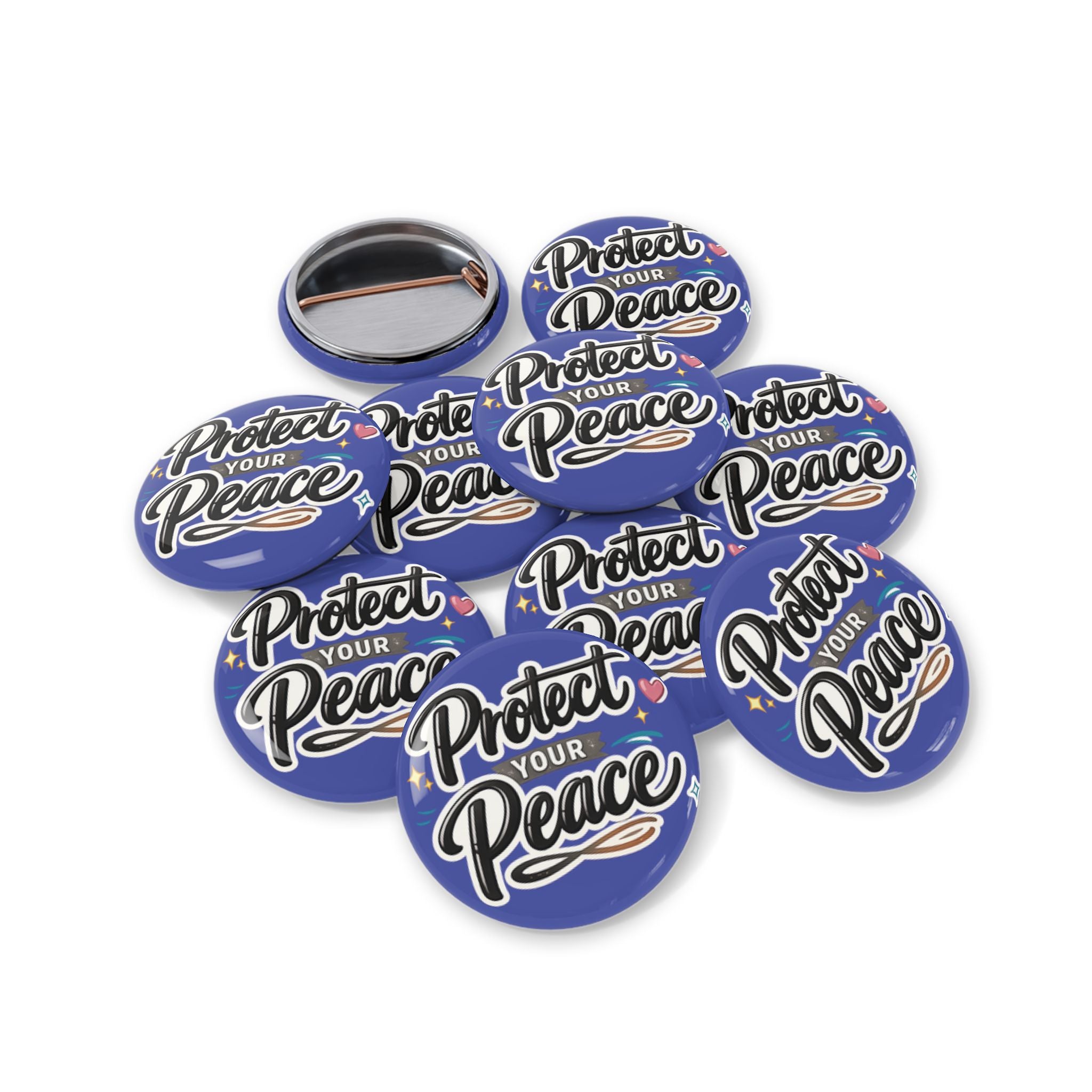 Protect Your Peace Round Pin — Inspirational Enamel Button for Jackets & Bags