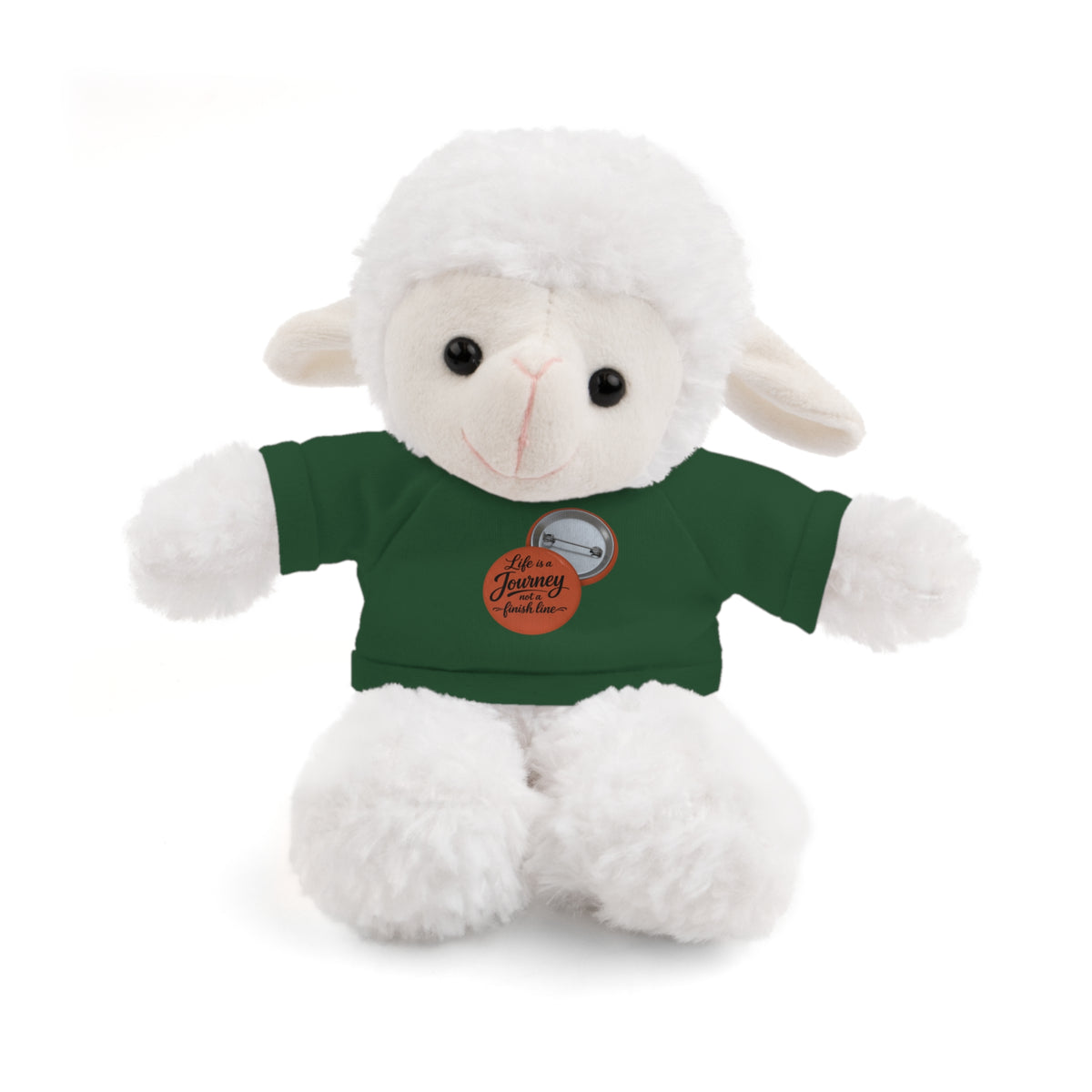 Life is a journey not a finish line. Plush Teddy Bear with Printed Tee — Cute Personalized Gift for Kids & Couples