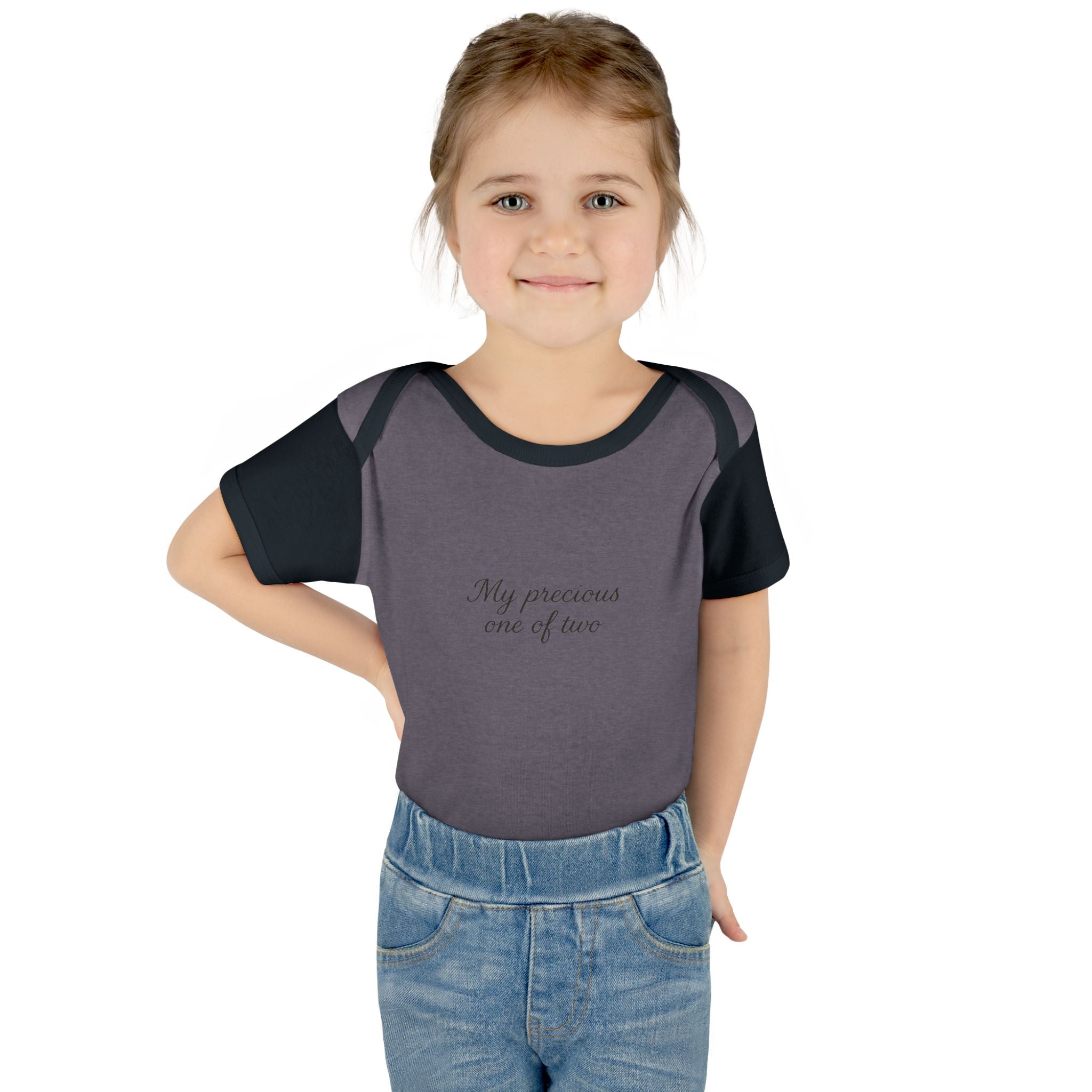 Infant Bodysuit "My Precious One of Two" – Twin Baby Announcement Onesie