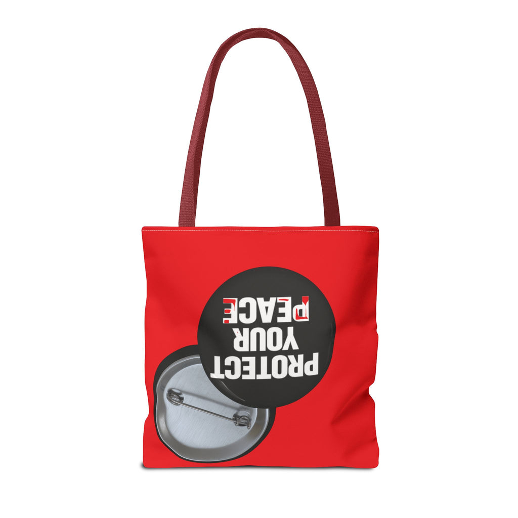 Tote Bag — "Protect Your Peace" Button Design All-Over Print Tote