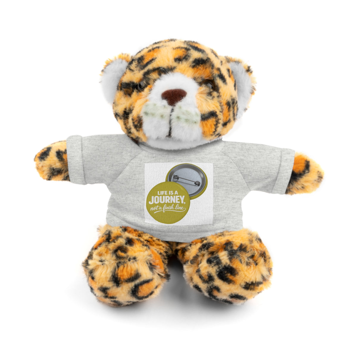 Cute Brown Teddy Bear with 'Life Is a Journey not a finish line.' Tee — Plush Gift for Kids & Travelers