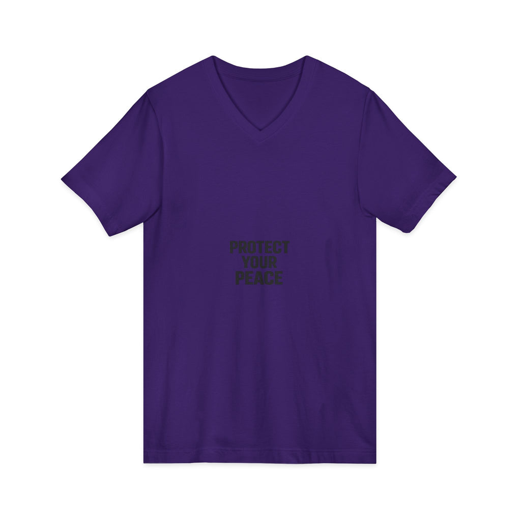 Protect Your Peace V-Neck Tee — Minimalist Self-Care Message Shirt