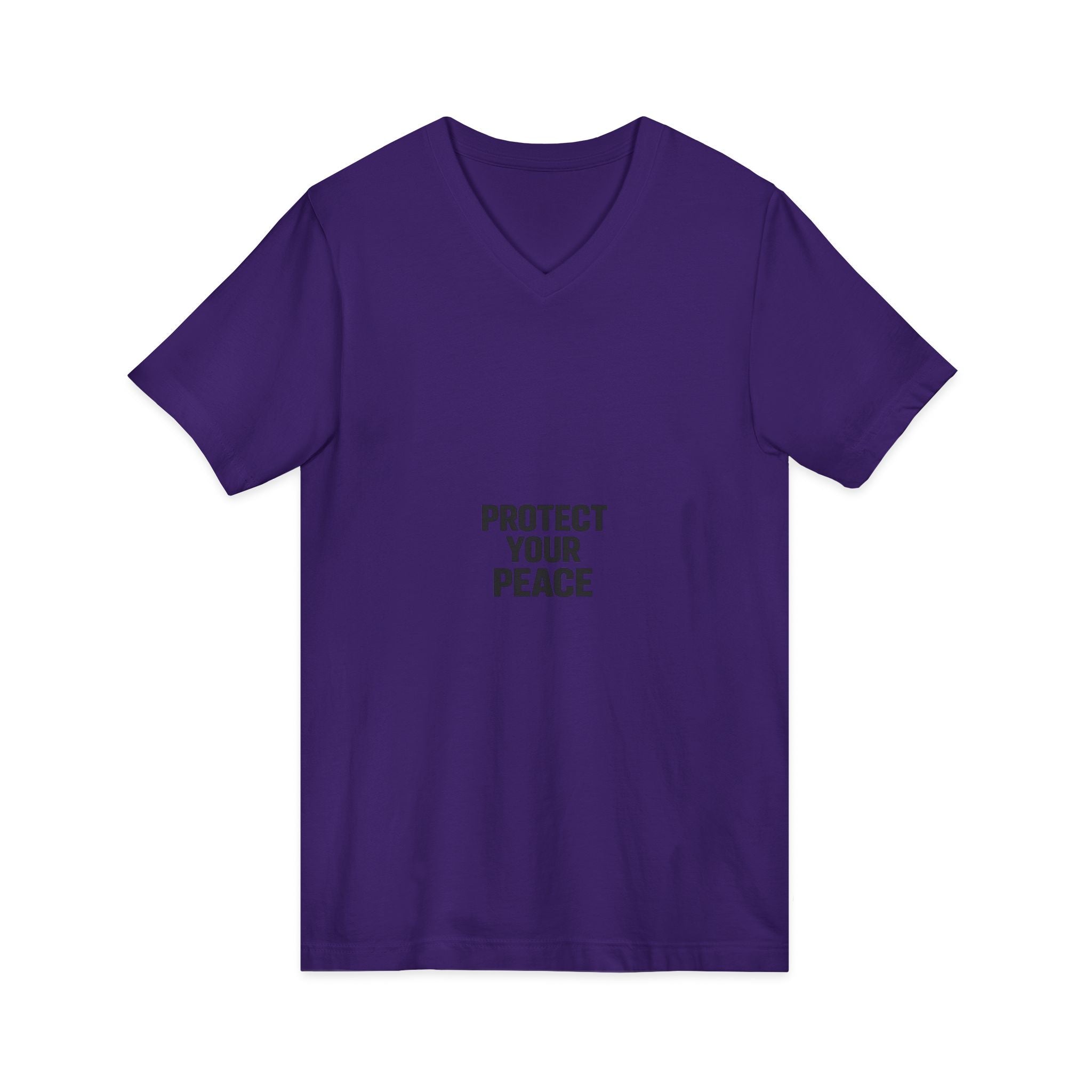 Protect Your Peace V-Neck Tee — Minimalist Self-Care Message Shirt