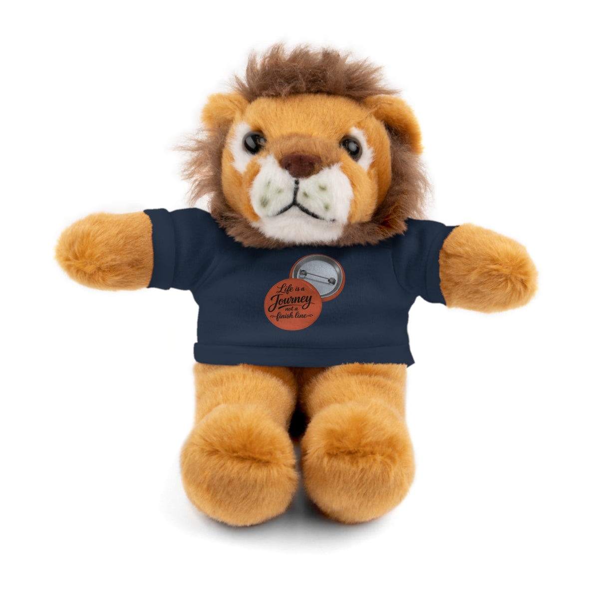 Life is a journey not a finish line. Plush Teddy Bear with Printed Tee — Cute Personalized Gift for Kids & Couples