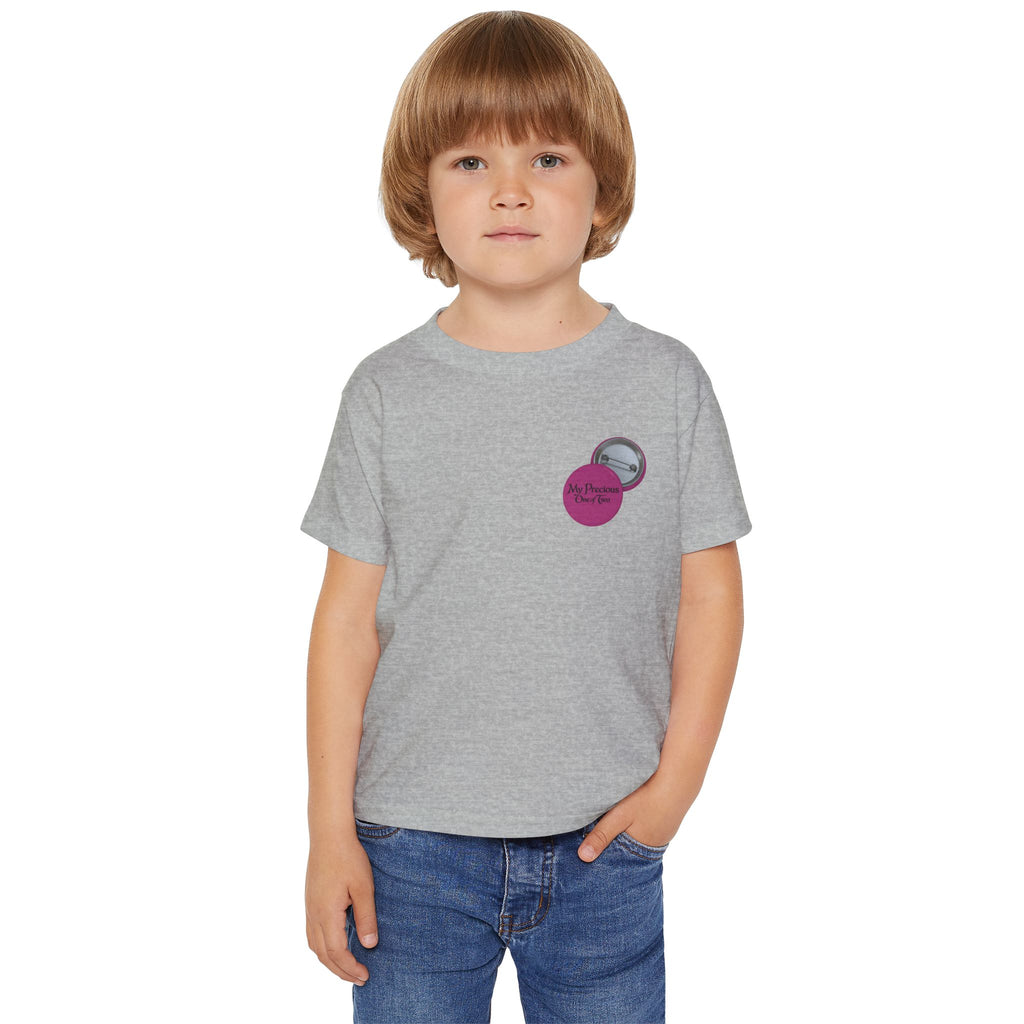 Toddler T-Shirt — "My Precious One of Four  Pink Button Graphic design