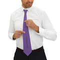 Purple "Protect your peace" Necktie — Slim Formal Tie with Script Accent