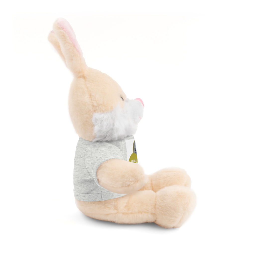 Cute Brown Teddy Bear with 'Life Is a Journey not a finish line.' Tee — Plush Gift for Kids & Travelers