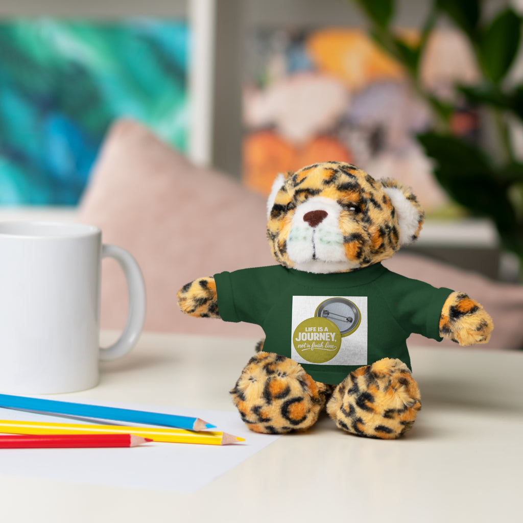 Cute Brown Teddy Bear with 'Life Is a Journey not a finish line.' Tee — Plush Gift for Kids & Travelers
