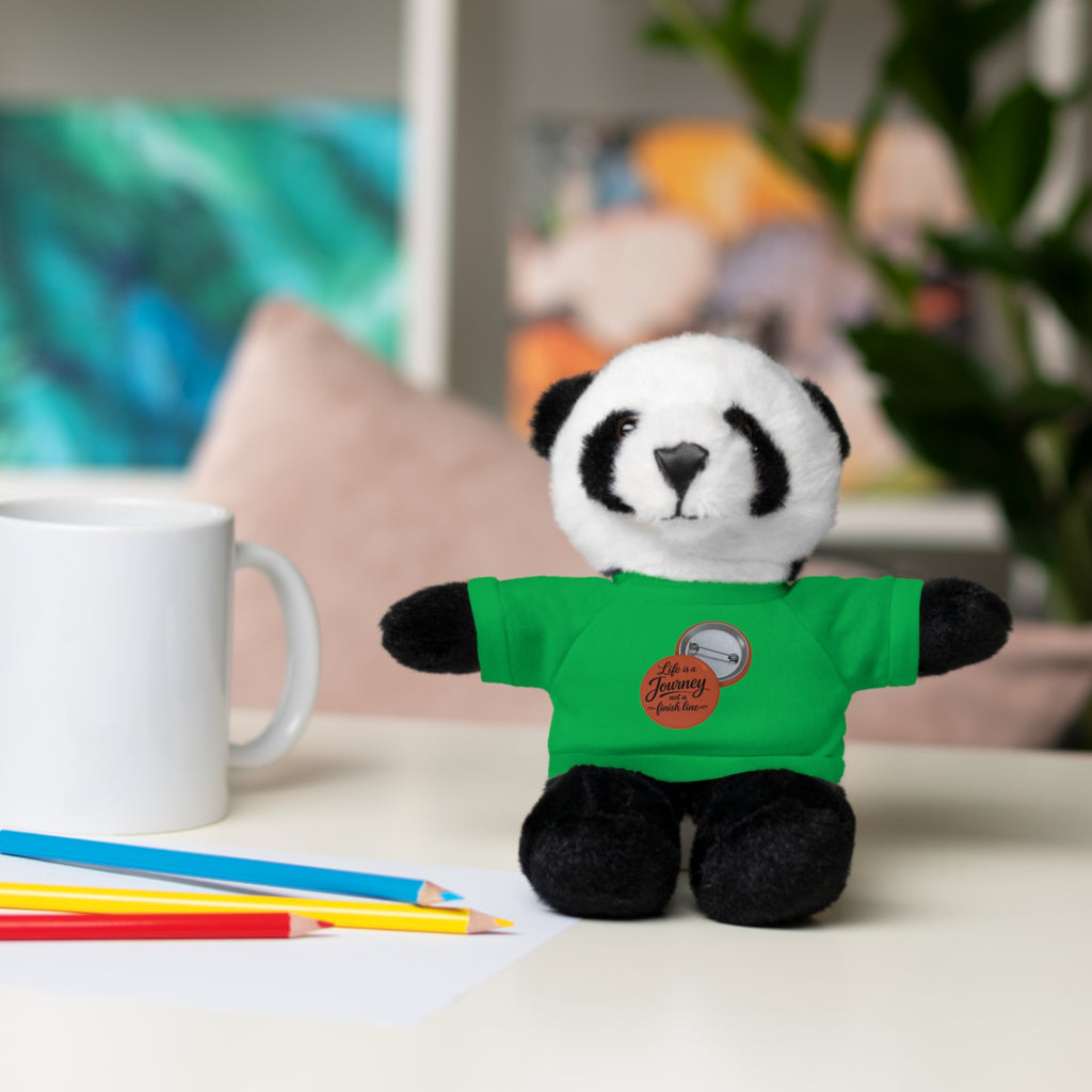 Life is a journey not a finish line. Plush Teddy Bear with Printed Tee — Cute Personalized Gift for Kids & Couples