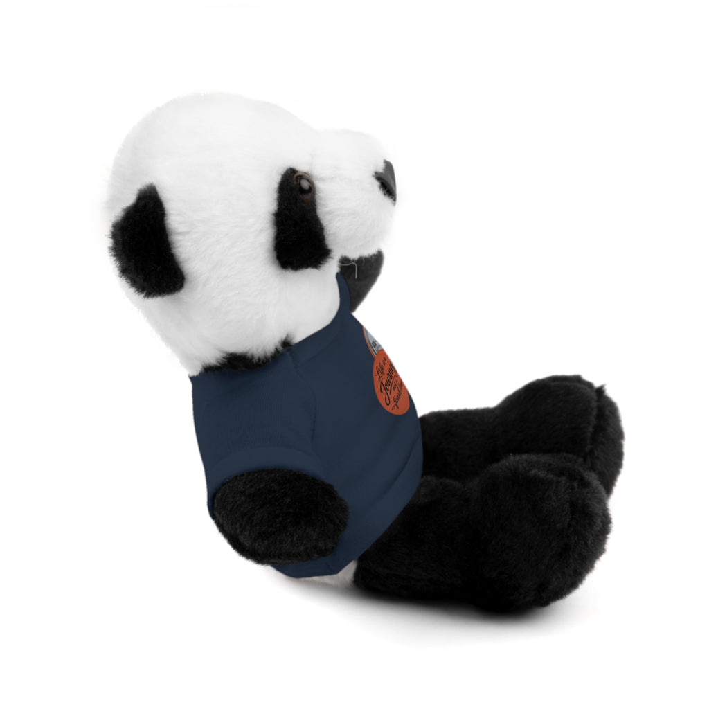 Life is a journey not a finish line. Plush Teddy Bear with Printed Tee — Cute Personalized Gift for Kids & Couples