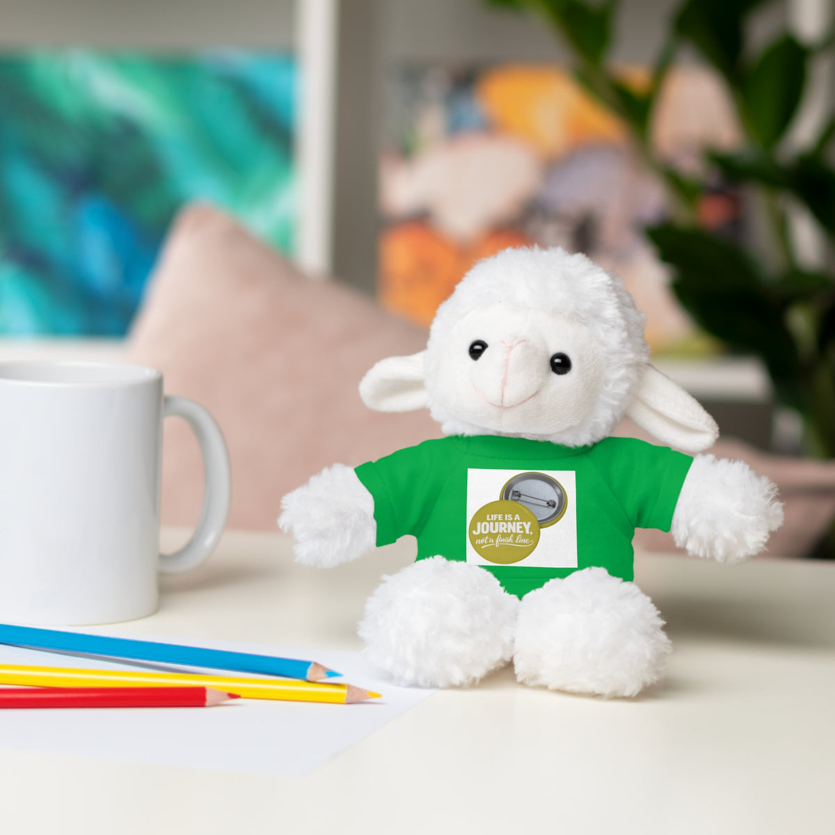 Cute Brown Teddy Bear with 'Life Is a Journey not a finish line.' Tee — Plush Gift for Kids & Travelers