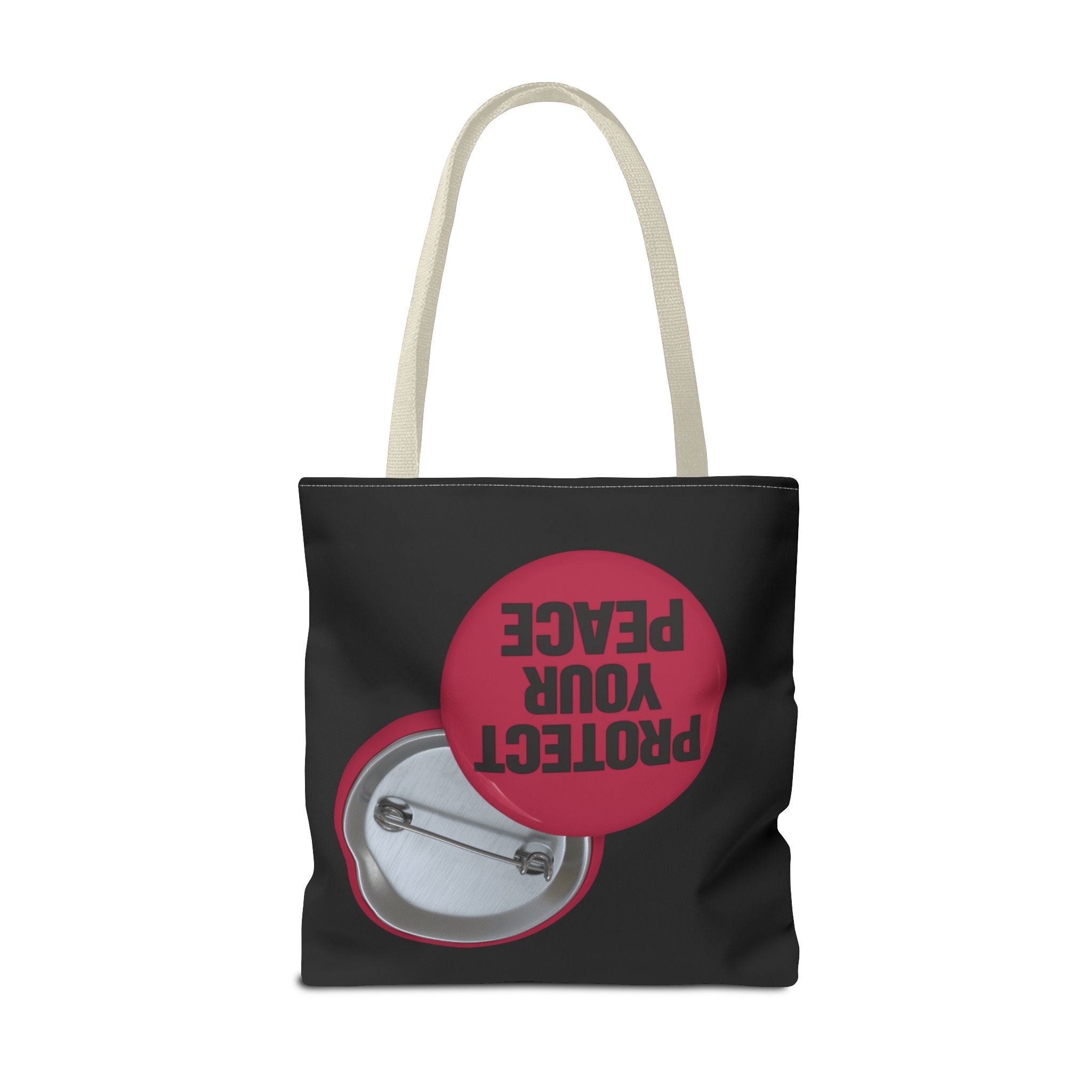 Protect Your Peace Button Graphic Tote Bag